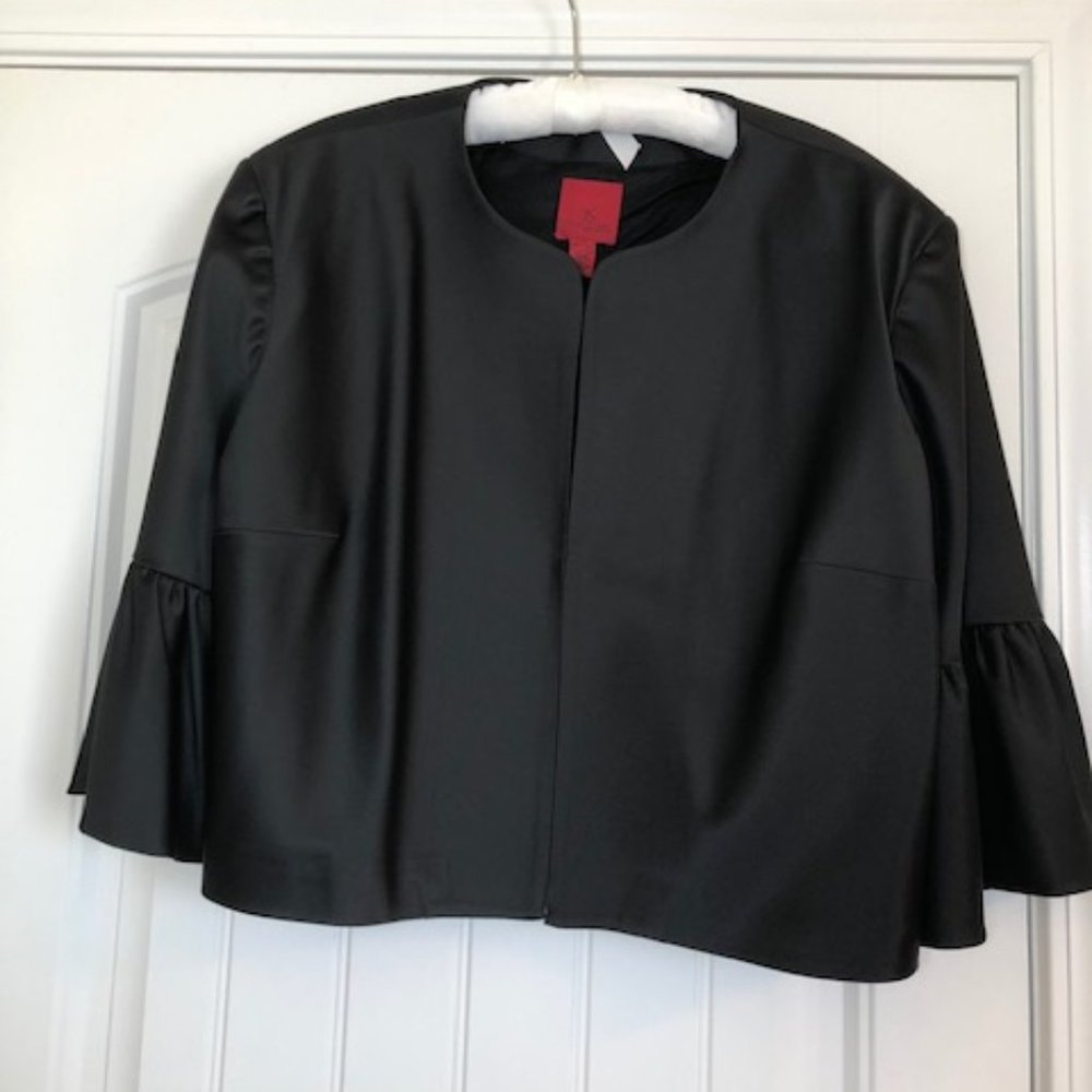JS Collection Woman, Black Dressy Bolero Jacket, Size 24